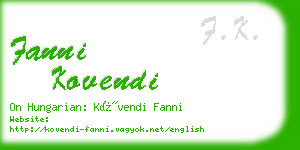 fanni kovendi business card